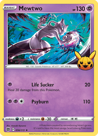 Mewtwo Trick or Trade Pokemon Card