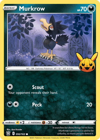 Murkrow Trick or Trade Pokemon Card