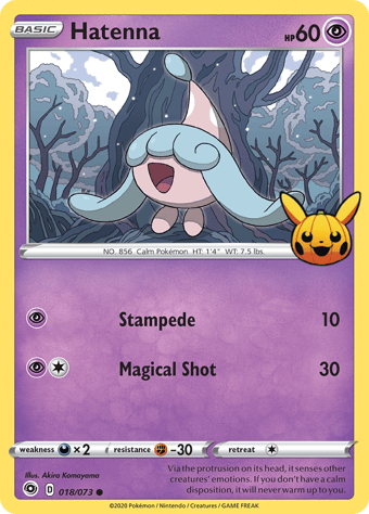 Hatenna Trick or Trade Pokemon Card