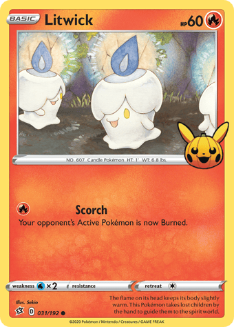Litwick Trick or Trade Pokemon Card