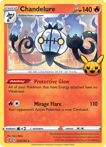 Chandelure Trick or Trade Pokemon Card