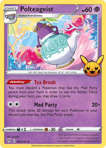 Polteageist Trick or Trade Pokemon Card