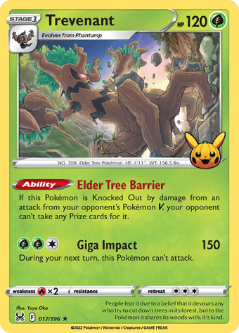Trevenant Trick or Trade 2023 Pokemon Card