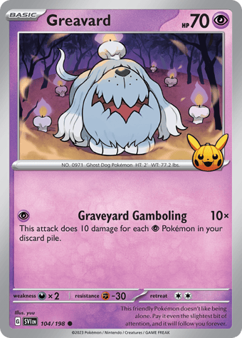 Greavard Trick or Trade 2023 Pokemon Card