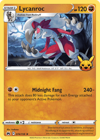 Lycanroc Trick or Trade 2023 Pokemon Card