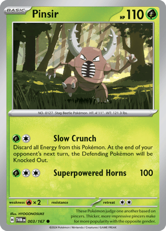 Pinsir Twilight Masquerade Pokemon Card