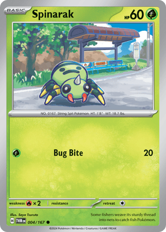 Spinarak Twilight Masquerade Pokemon Card