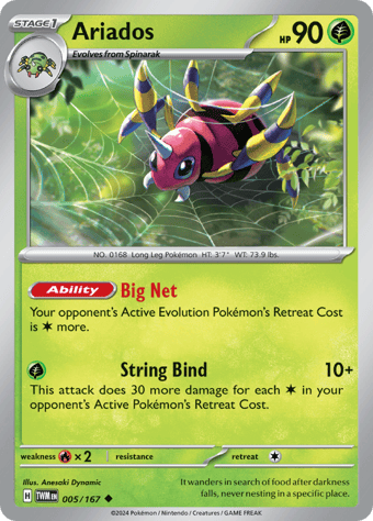 Ariados Twilight Masquerade Pokemon Card