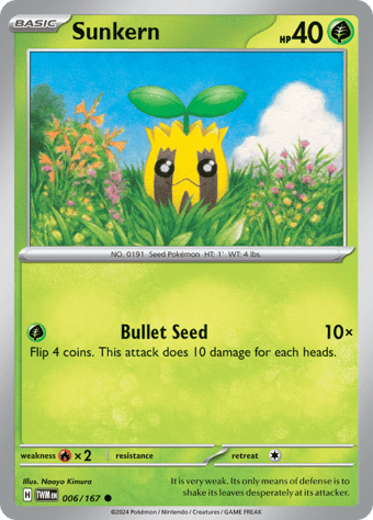 Sunkern Twilight Masquerade Pokemon Card