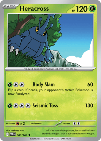 Heracross Twilight Masquerade Pokemon Card