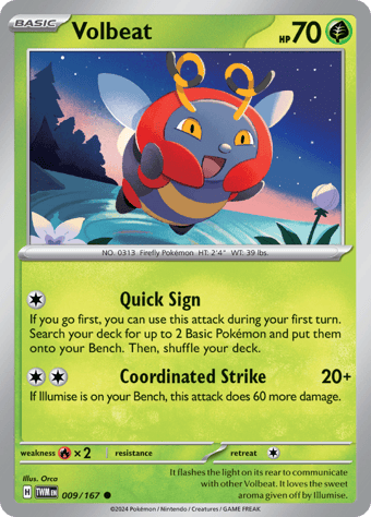 Volbeat Twilight Masquerade Pokemon Card