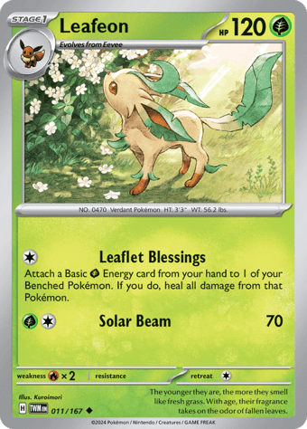 Leafeon Twilight Masquerade Pokemon Card