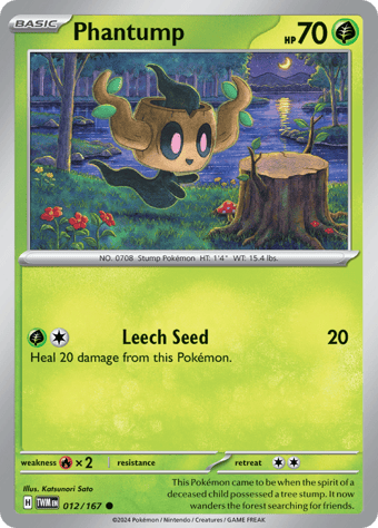 Phantump Twilight Masquerade Pokemon Card