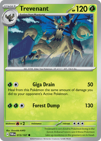 Trevenant Twilight Masquerade Pokemon Card