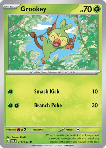 Grookey Twilight Masquerade Pokemon Card