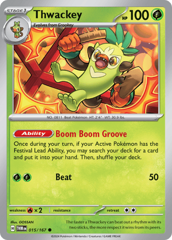 Thwackey Twilight Masquerade Pokemon Card