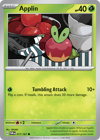 Applin Twilight Masquerade Pokemon Card