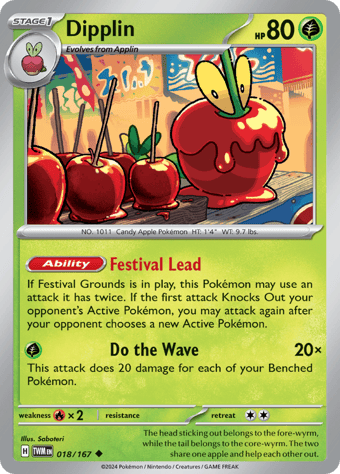 Dipplin Twilight Masquerade Pokemon Card