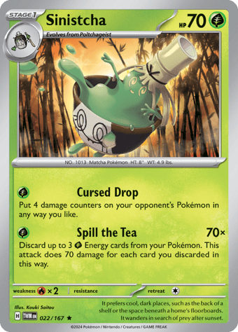 Sinistcha Twilight Masquerade Pokemon Card