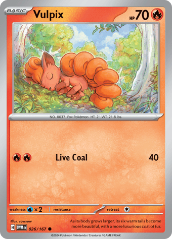 Vulpix Twilight Masquerade Pokemon Card