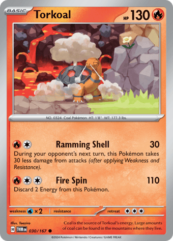 Torkoal Twilight Masquerade Pokemon Card