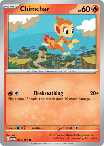 Chimchar Twilight Masquerade Pokemon Card