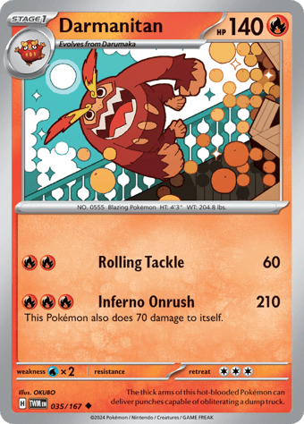Darmanitan Twilight Masquerade Pokemon Card