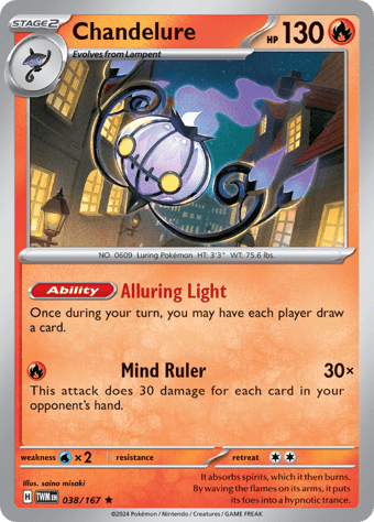 Chandelure Twilight Masquerade Pokemon Card