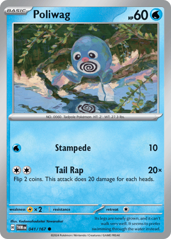 Poliwag Twilight Masquerade Pokemon Card
