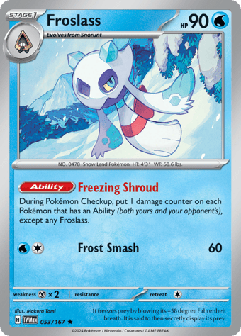 Froslass Twilight Masquerade Pokemon Card