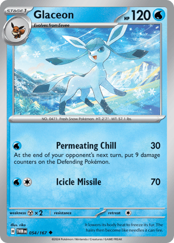 Glaceon Twilight Masquerade Pokemon Card