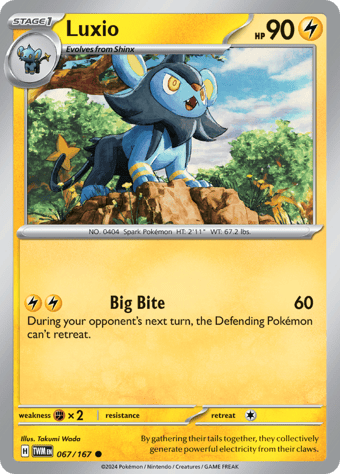 Luxio Twilight Masquerade Pokemon Card