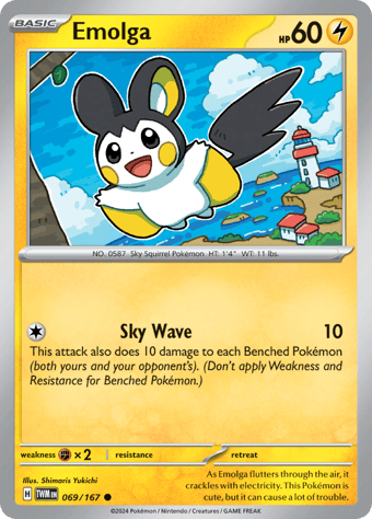 Emolga Twilight Masquerade Pokemon Card