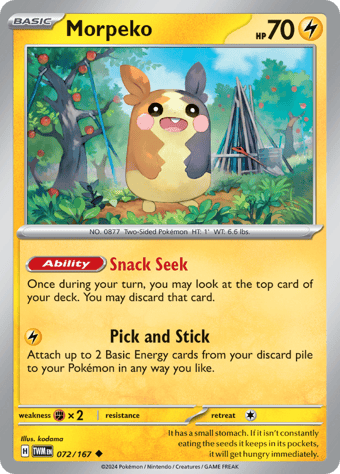 Morpeko Twilight Masquerade Pokemon Card