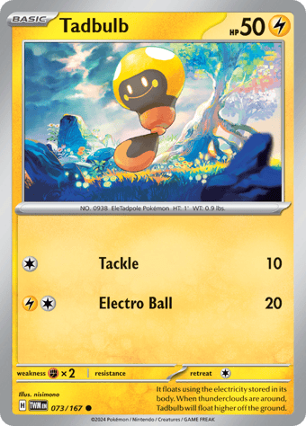 Tadbulb Twilight Masquerade Pokemon Card