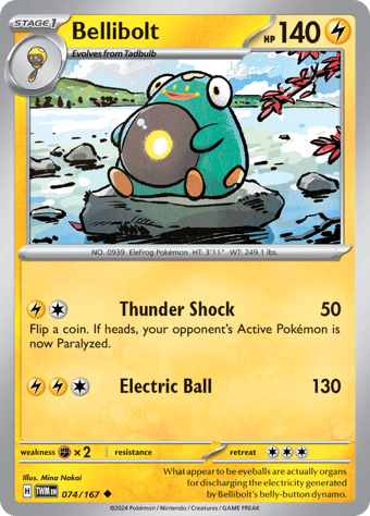 Bellibolt Twilight Masquerade Pokemon Card