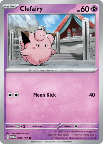 Clefairy Twilight Masquerade Pokemon Card