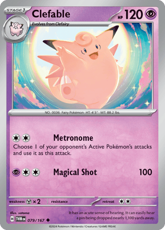 Clefable Twilight Masquerade Pokemon Card