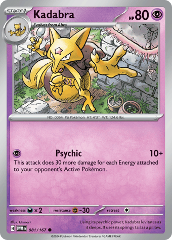 Kadabra Twilight Masquerade Pokemon Card