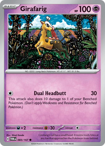 Girafarig Twilight Masquerade Pokemon Card