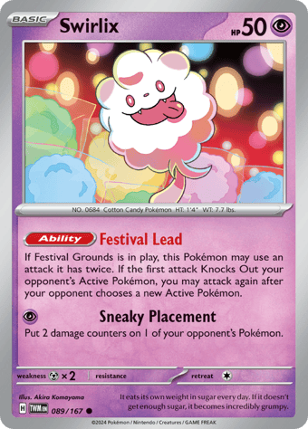 Swirlix Twilight Masquerade Pokemon Card