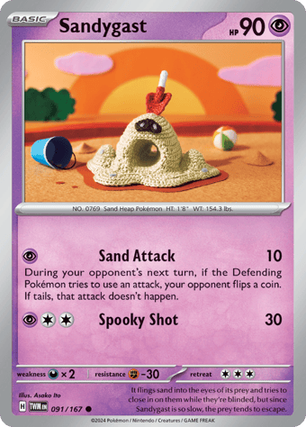 Sandygast Twilight Masquerade Pokemon Card
