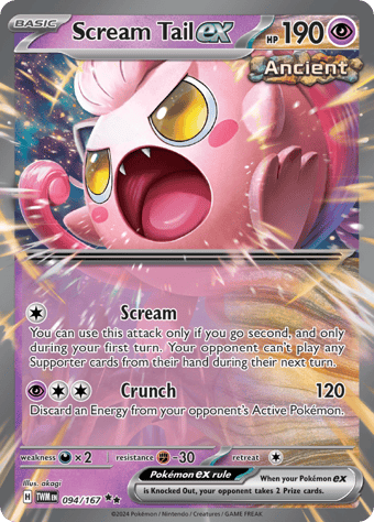 Scream Tail ex Twilight Masquerade Pokemon Card