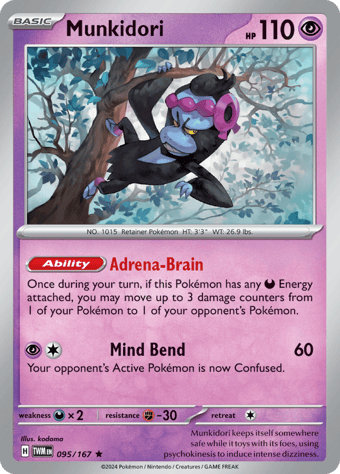 Munkidori Twilight Masquerade Pokemon Card
