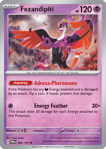 Fezandipiti Twilight Masquerade Pokemon Card