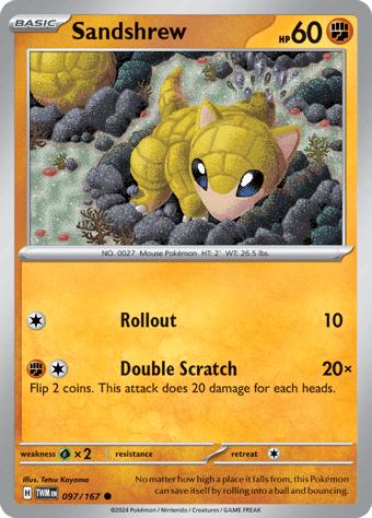 Sandshrew Twilight Masquerade Pokemon Card