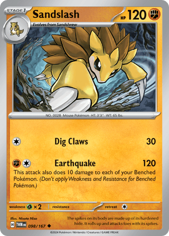 Sandslash Twilight Masquerade Pokemon Card