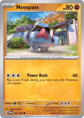 Nosepass Twilight Masquerade Pokemon Card