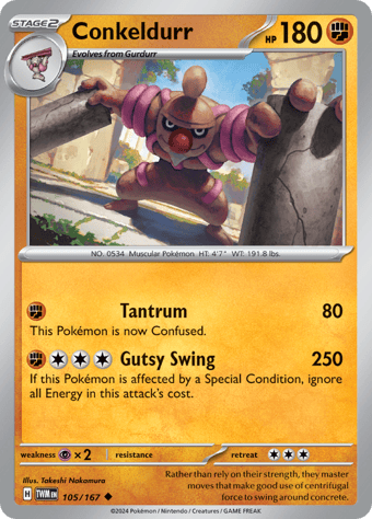 Conkeldurr Twilight Masquerade Pokemon Card