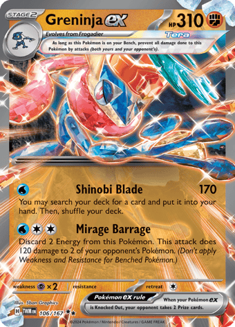 Greninja ex Twilight Masquerade Pokemon Card